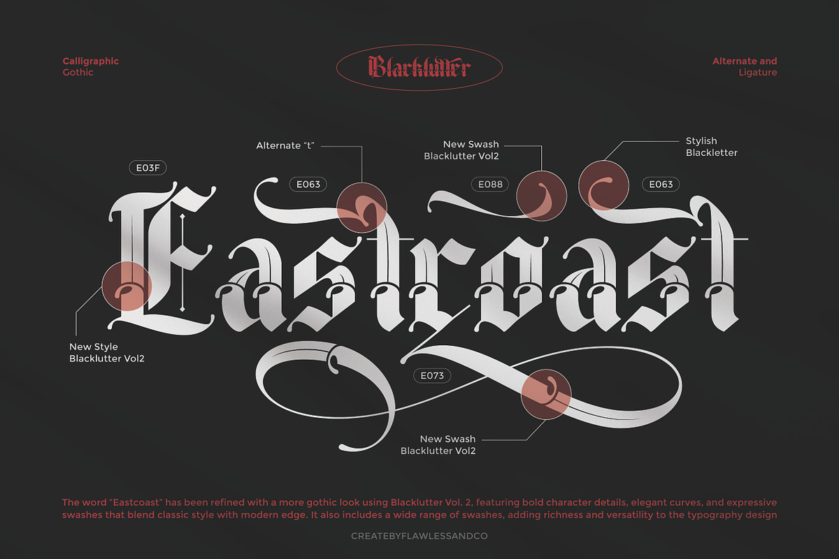 BlacklutterVol2 - Blackletter Font, a Blackletter Font by Flawless And Co (Photo 4 of 10)