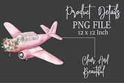 Watercolor Airplane Sublimation Clip, an Illustration by Rose Art (Thumbnail 7 of 8)