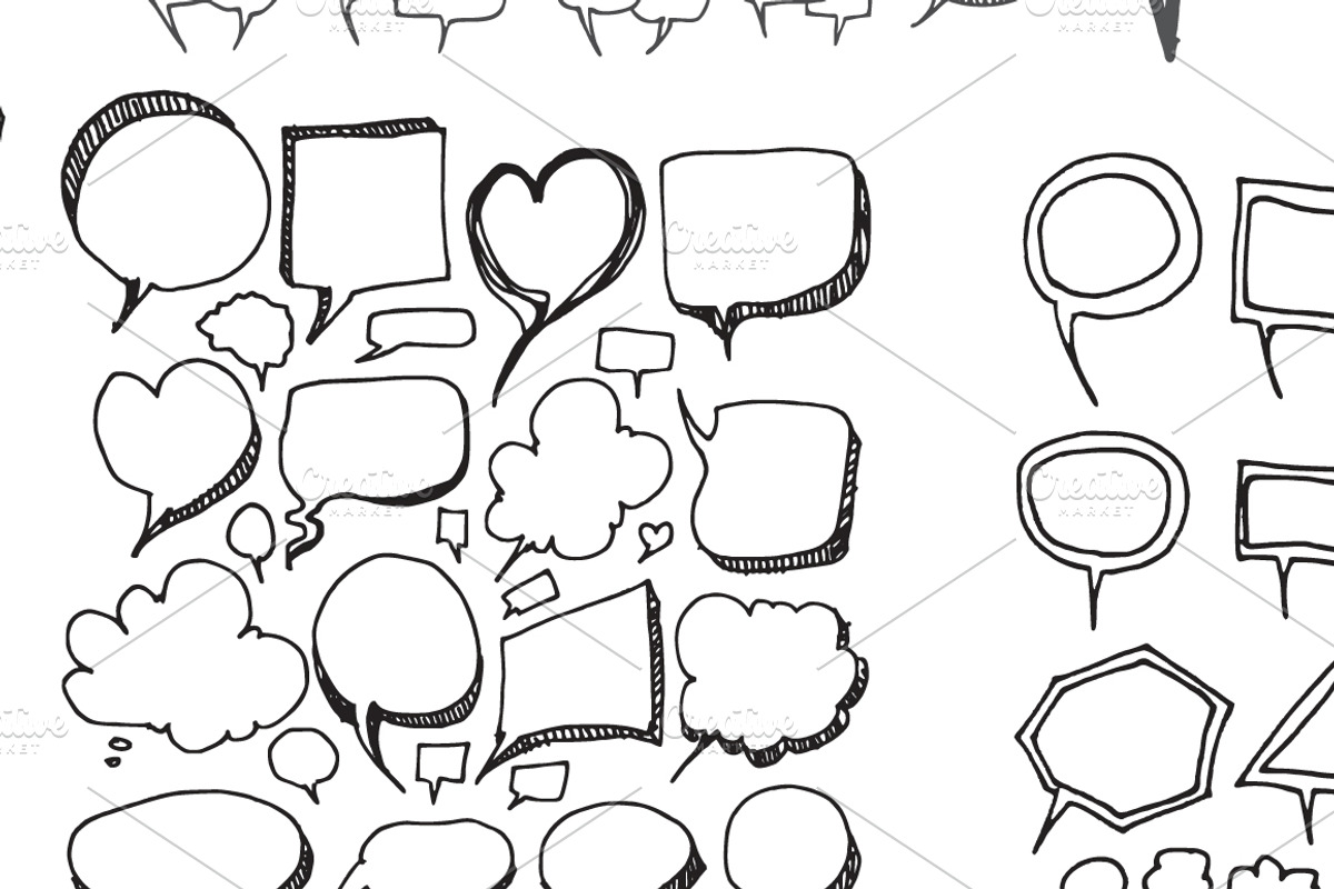 500++  Speech bubbles doodle vet set, a Graphic by TKDoodle (Photo 4 of 4)