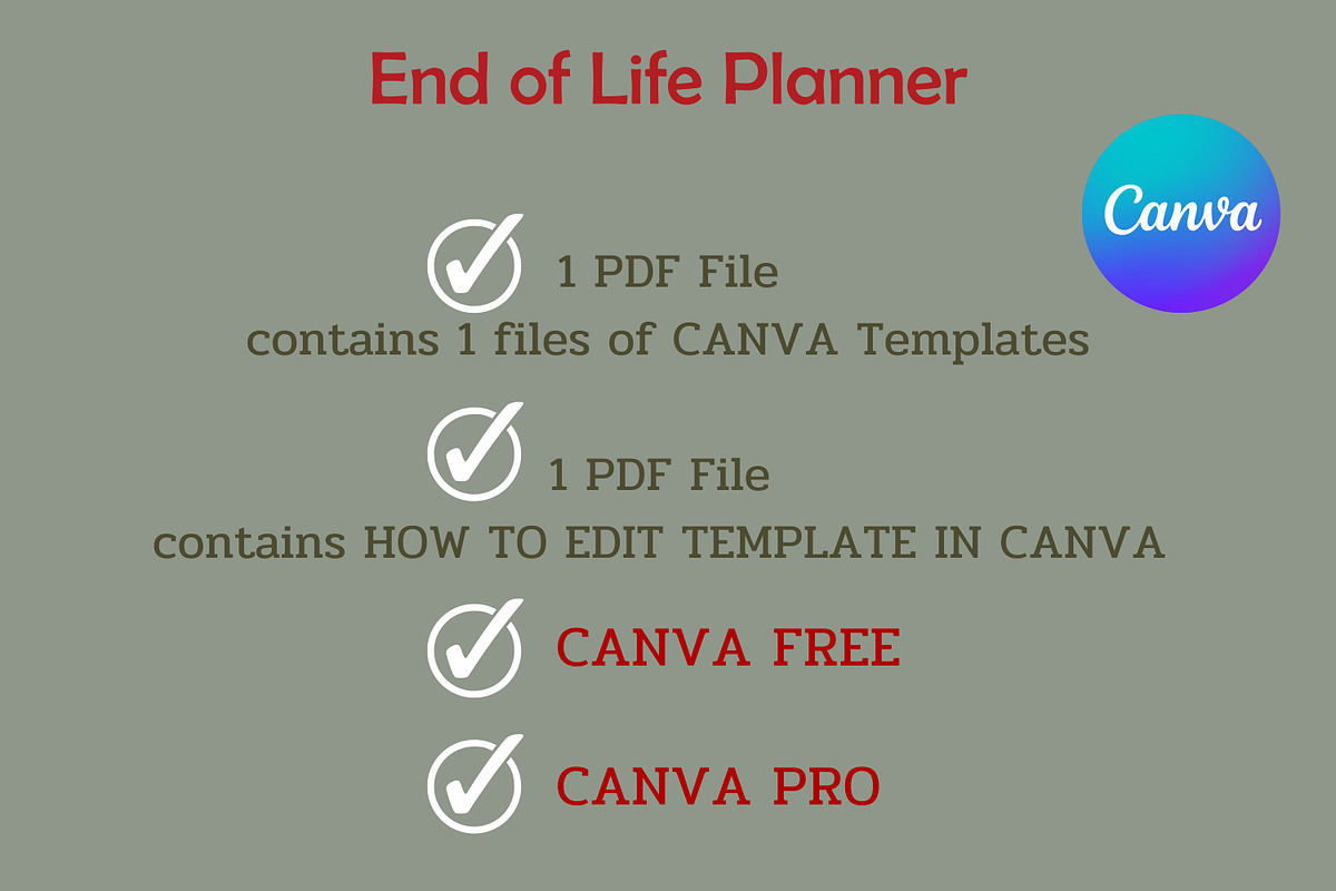 End Of Life Planner - Canva Template, an App Template by Adalin Shop (Photo 11 of 11)