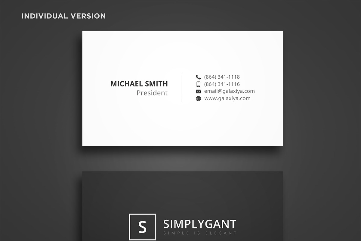 Simple Professional Business Cards, a Stationery Template by Galaxiya (Photo 12 of 13)