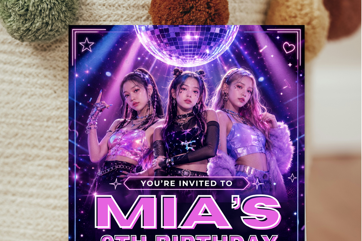 Neon Pop Girls Dance Party Invite, an Invitation Template by heynomi (Photo 5 of 19)