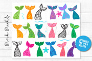 Mermaid Tail Clipart and Vectors, a Decorative Illustration by PinkPueblo (Thumbnail 3 of 3)