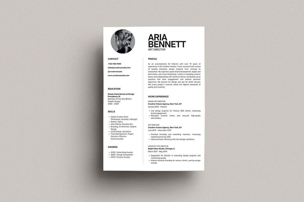 Minimalist Business Resume Template, a Resume Template by Moscovita Studio (Photo 4 of 8)