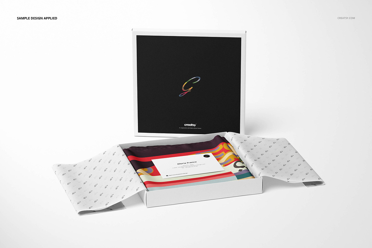 Twill silk Scarf Mockup Set, a Packaging Mockup by creatsy5 (Photo 9 of 16)