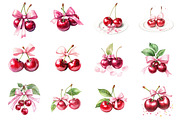 Coquette Cherries with Pink Bow, an Illustration by Design Market (Thumbnail 3 of 3)
