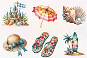 Vacation Summer Beach Clipart Bundle, an Illustration by CreationArt (Thumbnail 3 of 5)