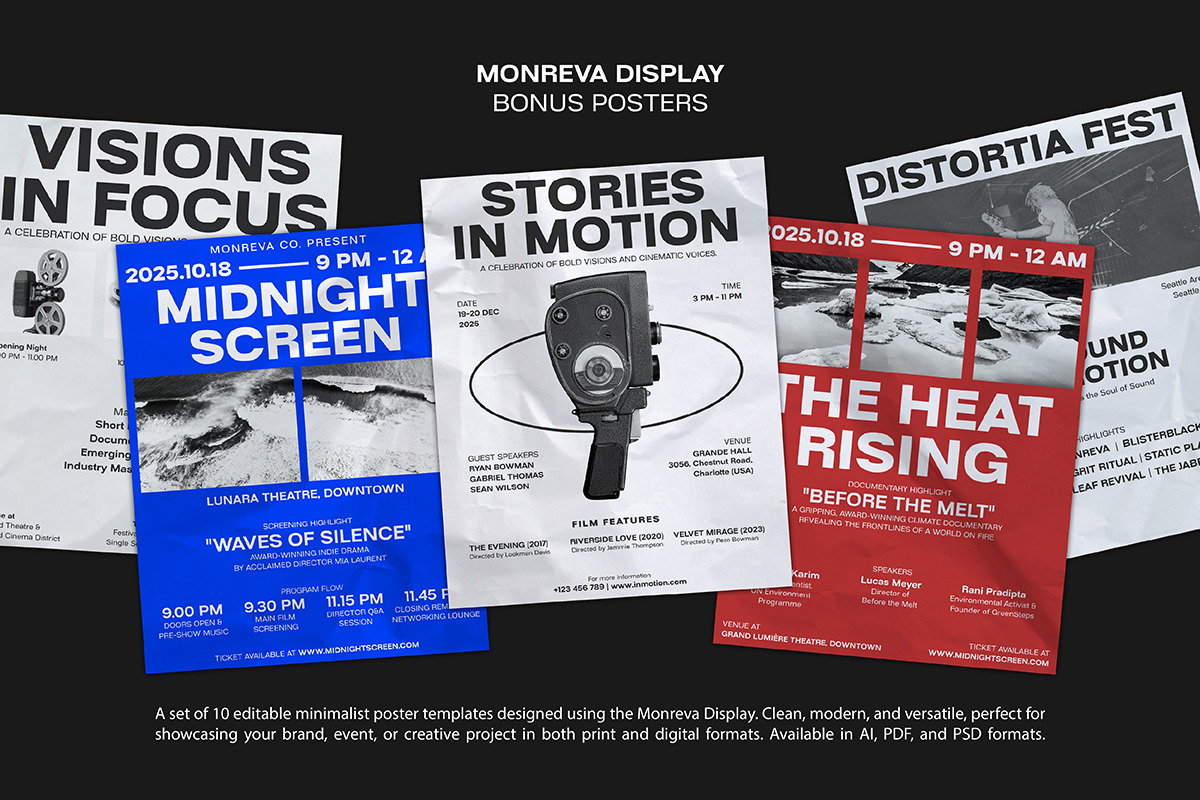 Monreva Display — 7 Weights (+Bonus), a Sans Serif Font by Shiningtown Creative (Photo 14 of 15)