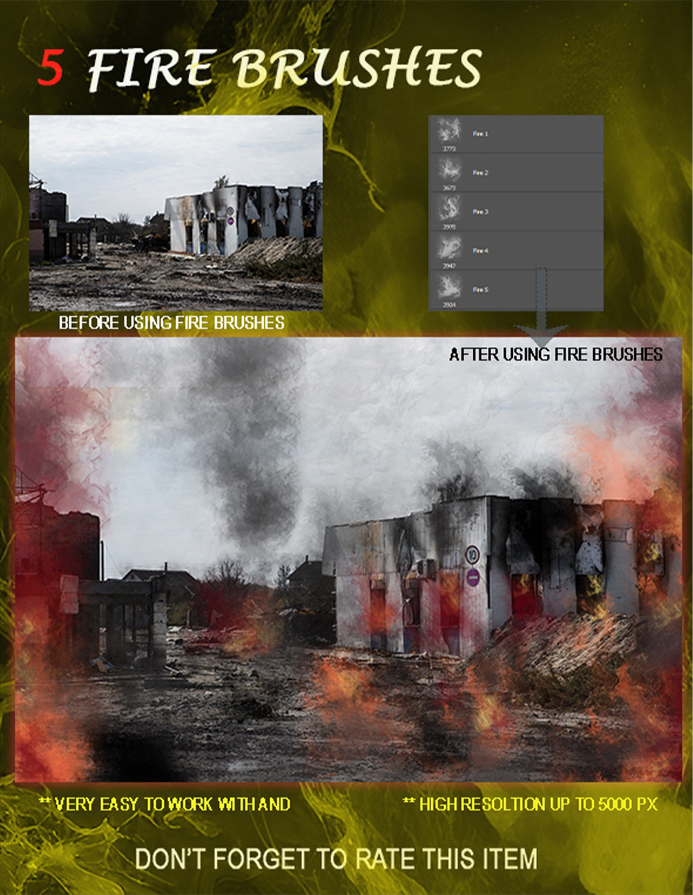 5 Fire BRUSHES, a Brush Add-On by 3d_model_tifotizi