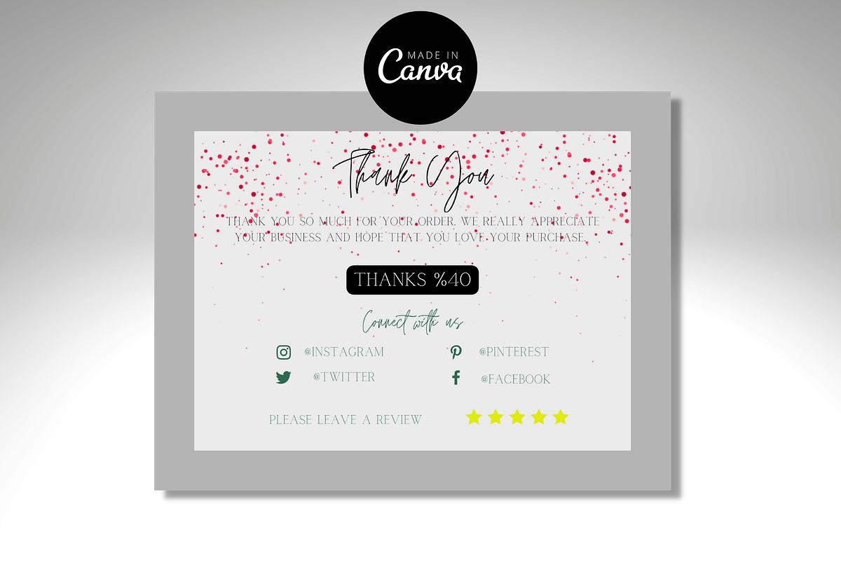 Thank You Order Card | Canva, a Card Template by tahananeart (Photo 1 of 9)