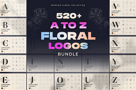 520 A to Z Floral Logos Bundle