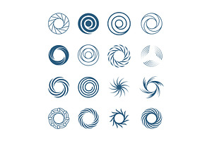 Abstract Spiral Circles Set