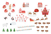 North Pole Christmas Map and Clipart, an Illustration by Milota (Thumbnail 3 of 3)