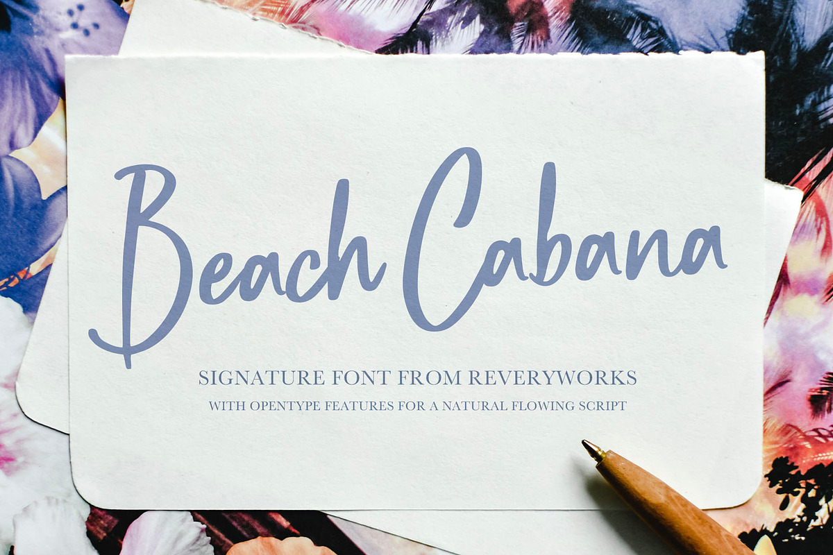 Beach Cabana Signature Font, a Font by ReveryWorks (Photo 1 of 21)