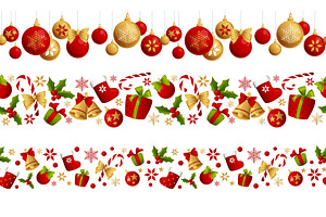 Merry Christmas seamless border