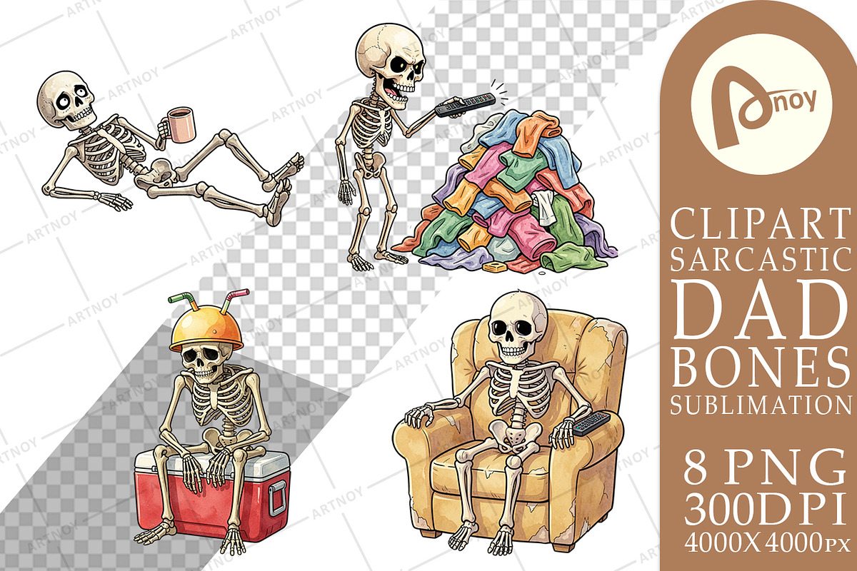 Sarcastic Dad Bones Sublimation, a Seasonal Illustration by Artnoy (Photo 11 of 18)