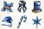 Navy Blue Christmas Clipart, an Illustration by DreamCafeArt (Thumbnail 4 of 5)