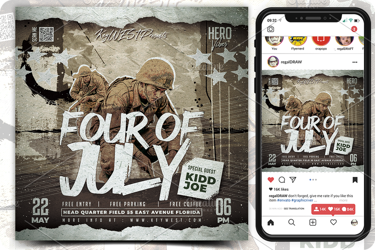 Four-of-July-Flyer, a Flyer Template by regalDRAW (Photo 1 of 3)