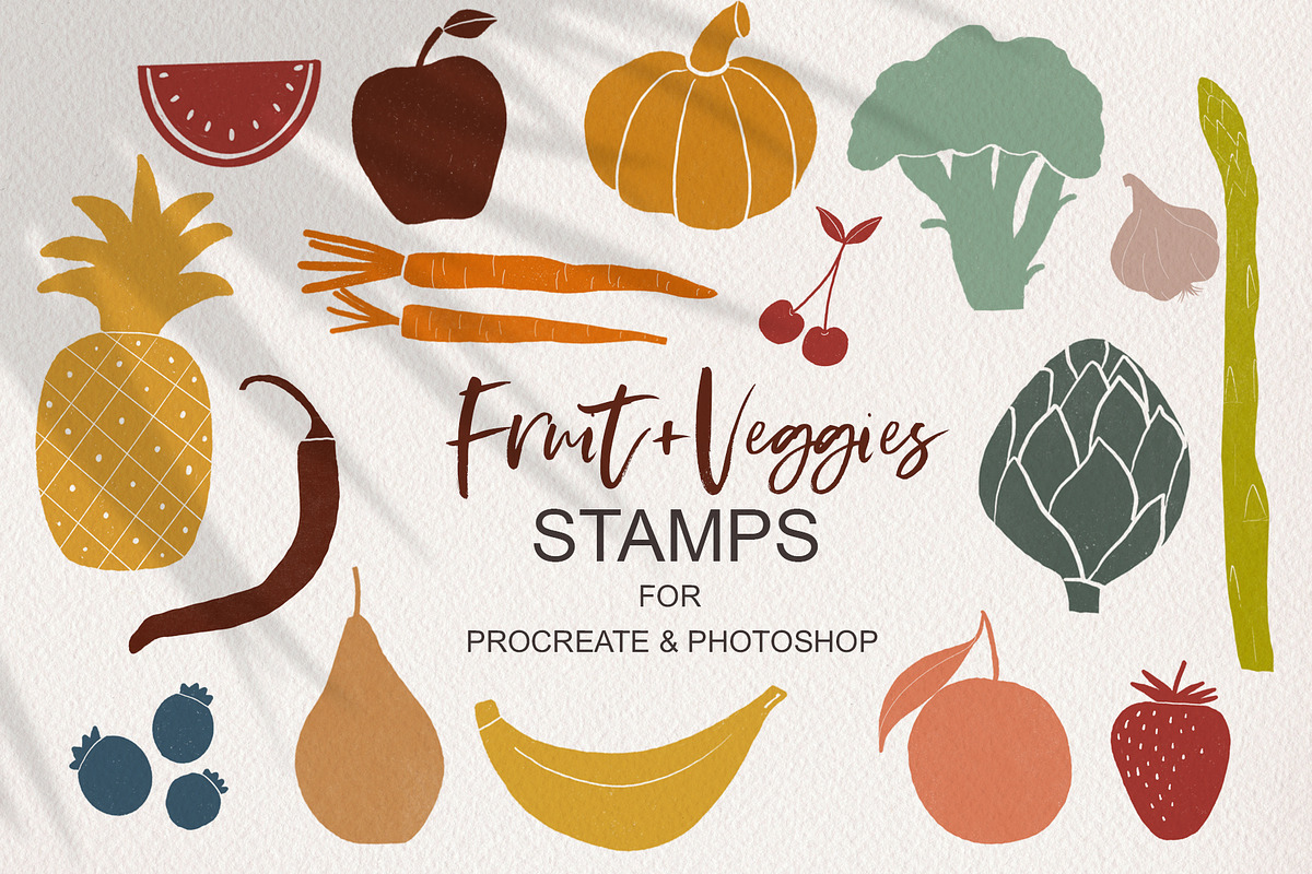 Fruit and Veggie Stamps, a Brush Add-On by Sweet Fig (Photo 1 of 9)