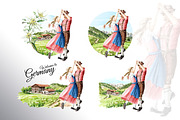 Welcome to Germany. Watercolor set, an Illustration by Daria Ustiugova (Thumbnail 3 of 15)