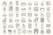 Furniture Home Interior Icons Set, an Icon by Digiselector Design Goods (Thumbnail 3 of 4)