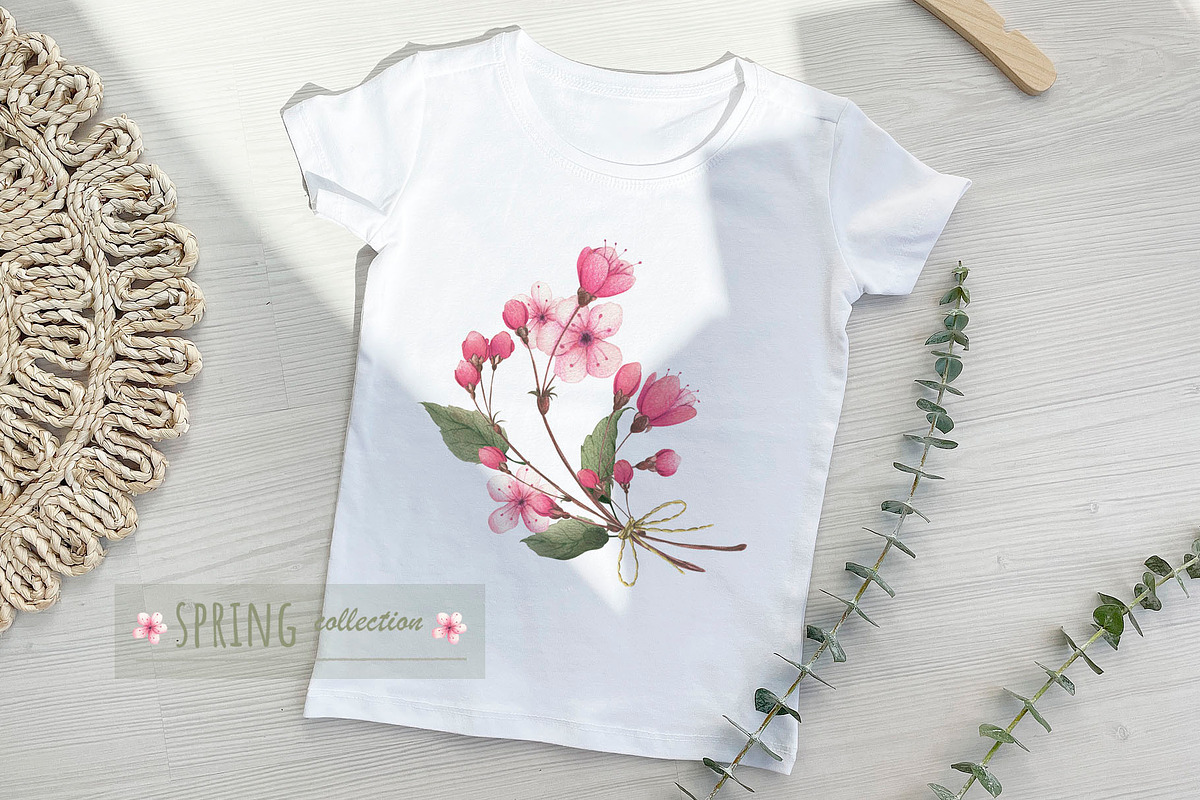 SPRING CHERRY BLOSSOM SET, a Decorative Illustration by YULIYA MART DESIGN (Photo 10 of 10)