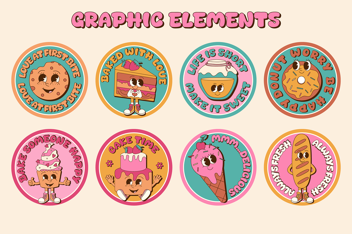 Groovy Sweet Food Collection, a Food Illustration by Alla's Creations (Photo 6 of 13)
