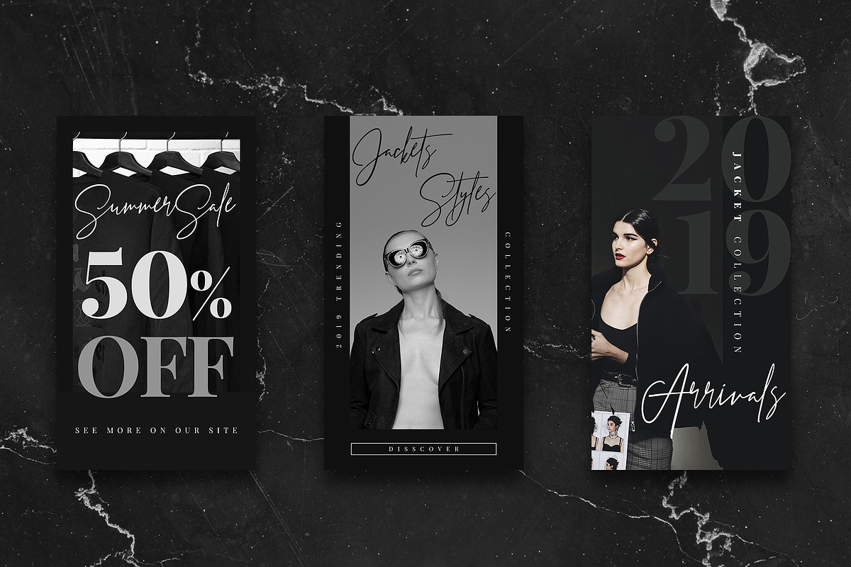 BW Instagram Stories Template/ Store, a Social Media Template by MH Design Template (Photo 4 of 12)