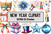 New Year Clipart, an Illustration by Design Market (Thumbnail 1 of 3)