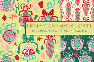 Christmas ornaments confetti pattern, a Pattern Graphic by Carpet Tapete Pretzel
