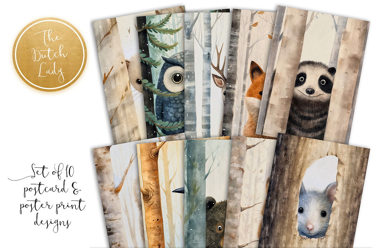 Peeping Animals Postcards & Prints, an Animal Illustration by The Dutch ...