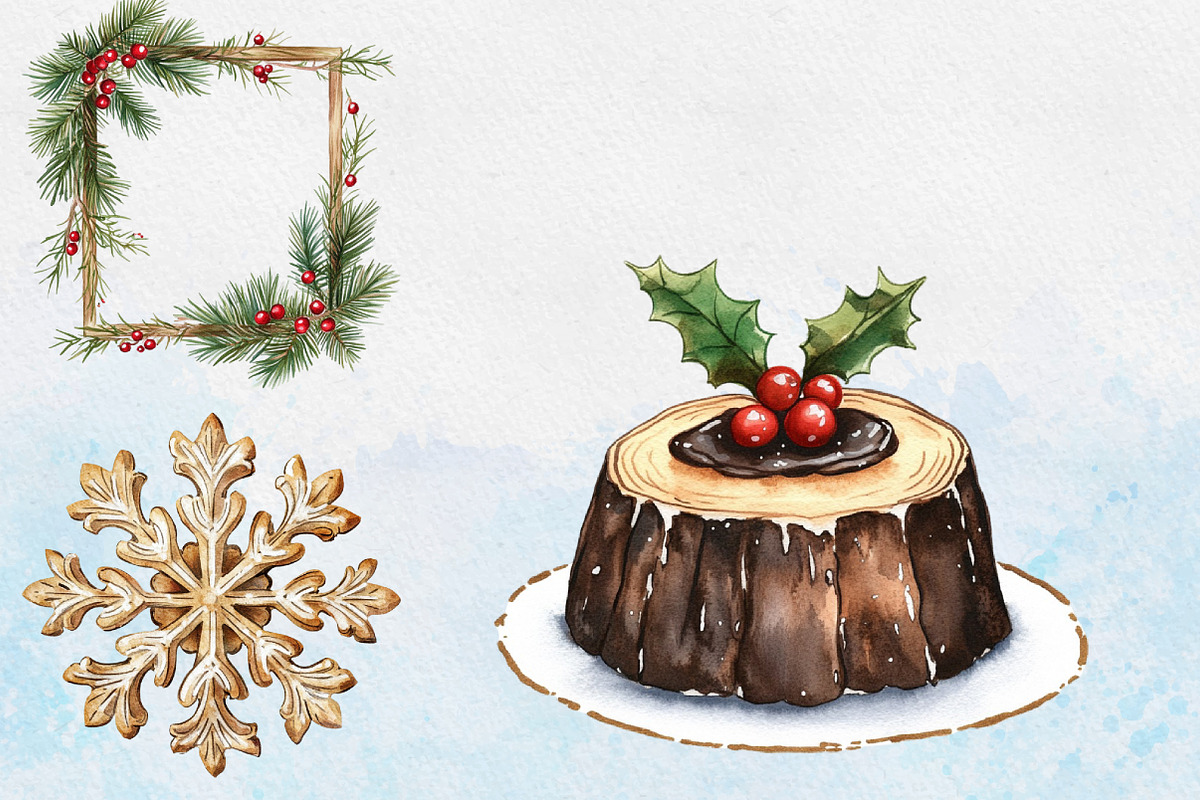 Rustic Wooden Christmas Clipart, an Illustration by Libby Wishes (Photo 6 of 9)