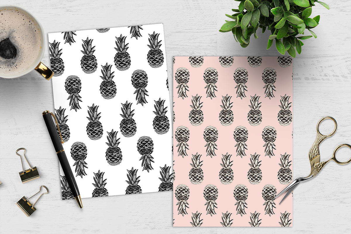 Pineapple Printable Paper Pack, a Pattern Graphic by The GG Shop (Photo 4 of 5)
