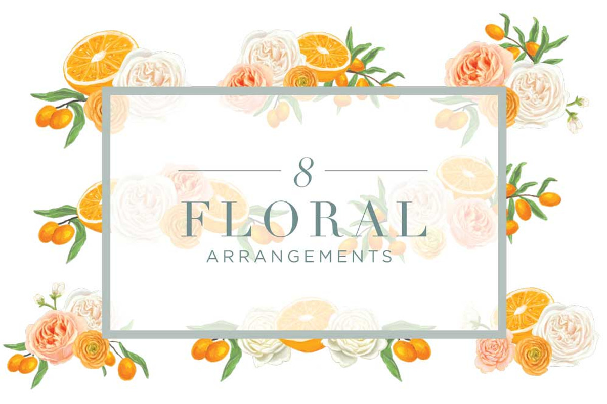 Mimosa Design Set | Oranges + Floral, an Illustration by Relish Designs (Photo 4 of 6)