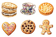 Cookie Watercolor Clipart PNG, an Illustration by SinaCreation (Thumbnail 2 of 5)