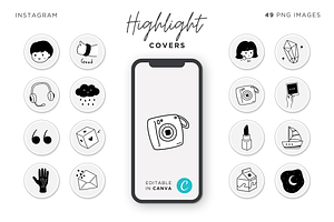 IG Highlights Covers - Black & White