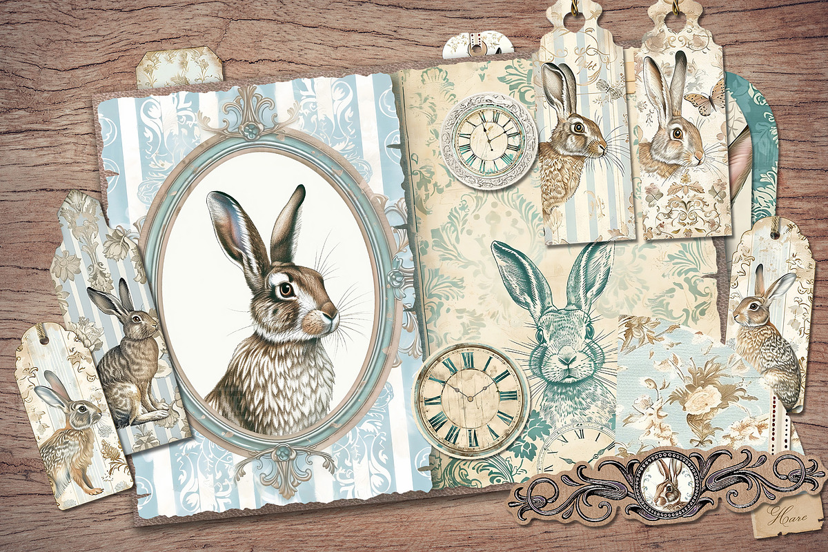Rabbit Scrapbook Kit, an Animal Illustration by Secret Helper (Photo 7 of 8)