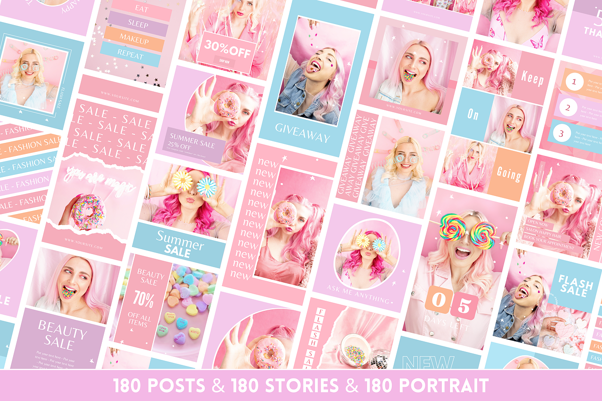 Bright Pastel Instagram Templates, a Social Media Template by SunshineStudioBoutique (Photo 5 of 10)