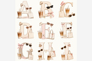 That Girl Coffee Alphabet PNG Bundle, a Work Illustration by Tanya Kart (Thumbnail 5 of 6)