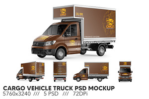 Cargo Vehicle Truck PSD Mockup