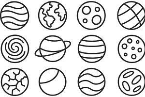 Illustration of vector line icons, an Illustration by ZinetroN