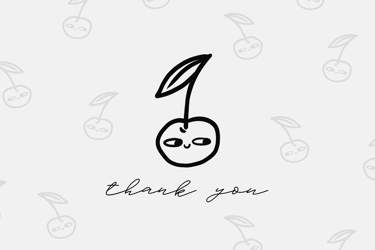 Cherry Vibe Cute Outline Clipart Set, an Object Graphic by Kristina Chistiakova (Photo 7 of 7)