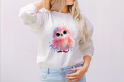 Whimsical Baby Snowy Owl Clipart Bun, an Illustration by SVGArt (Thumbnail 4 of 8)