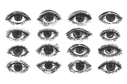 Different Eye Icons Hand Drawn, an Illustration by LadadikArt
