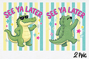 Striped See Ya Later Funny Alligato, an Illustration by Daily.Designs (Thumbnail 1 of 5)