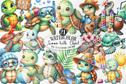 Summer Turtle Sticker Clipart, an Illustration by Designking (Thumbnail 1 of 4)