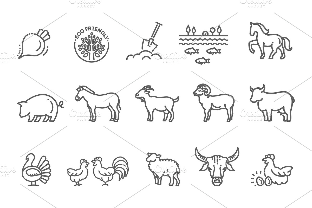 Agricultural and Farming Icons, an Object Illustration by Tettygreen (Photo 3 of 3)