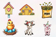 Cute Farm Garden Clipart, an Illustration by CreationArt (Thumbnail 2 of 9)