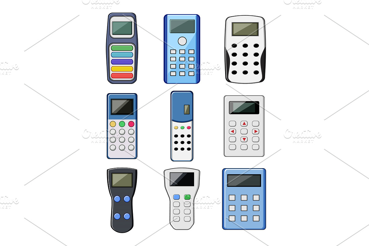 voting clicker set cartoon vector, an Object Illustration by pikepicture