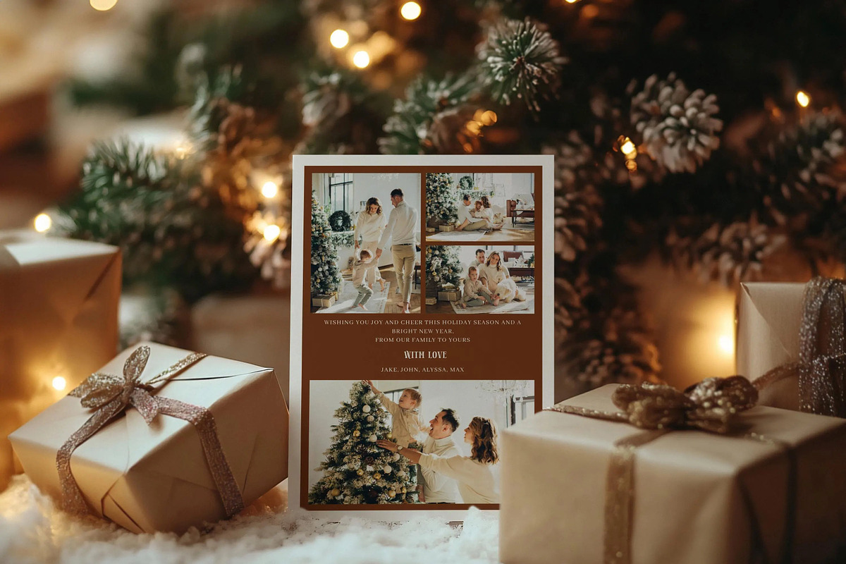 Boho Christmas Card Template, a Card Template by LucaTheme (Photo 4 of 6)